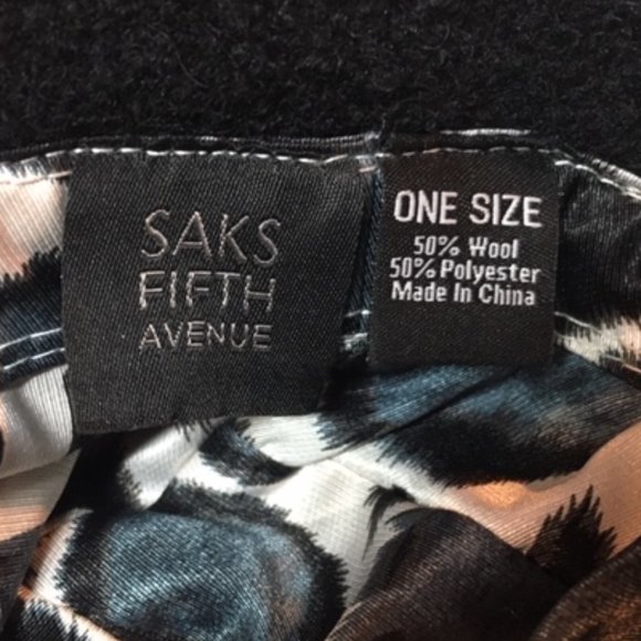 Vintage Saks Fifth Ave Black Wool Hat main image 6